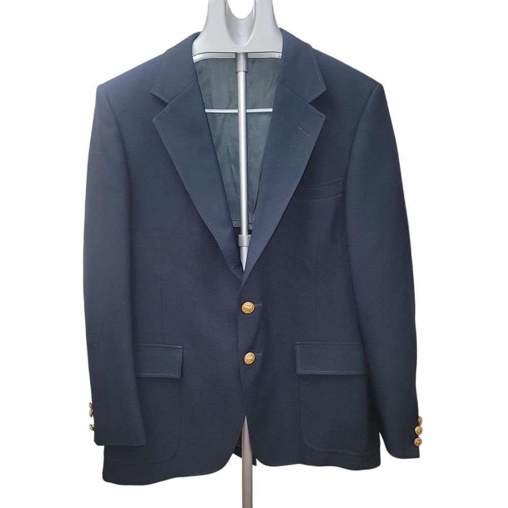 Vintage American Craftsman 70's Navy Blazer Made‎ in  Union ticket USA 44R